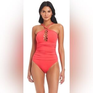Bleu Rod Beattie High Neck One Piece Swimsuit